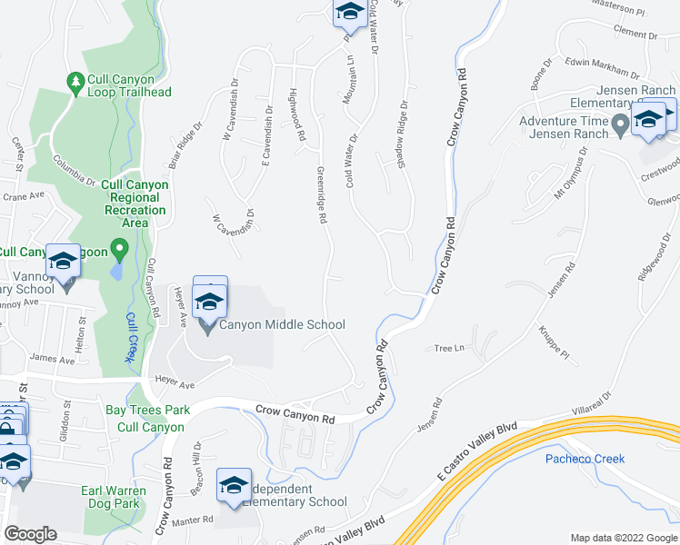 map of restaurants, bars, coffee shops, grocery stores, and more near 5529 Feather Court in Castro Valley