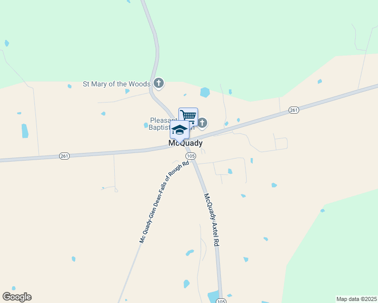 map of restaurants, bars, coffee shops, grocery stores, and more near McQuady-Axtel Road in Falls of Rough