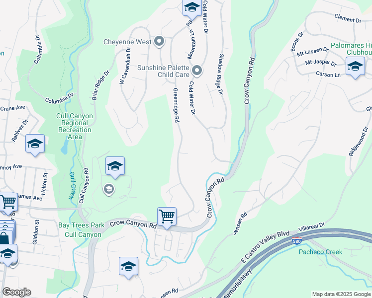 map of restaurants, bars, coffee shops, grocery stores, and more near 5529 Feather Court in Castro Valley