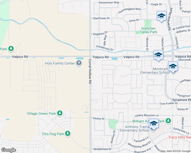 map of restaurants, bars, coffee shops, grocery stores, and more near 27110 Corral Hollow Road in Tracy