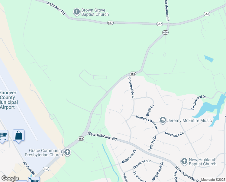 map of restaurants, bars, coffee shops, grocery stores, and more near 9323 Sliding Hill Road in Ashland