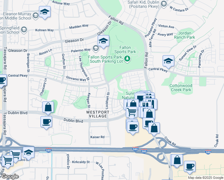 map of restaurants, bars, coffee shops, grocery stores, and more near 4262 Midlands Court in Dublin