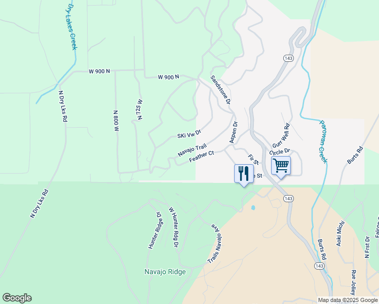map of restaurants, bars, coffee shops, grocery stores, and more near 531 West Kokopelli Loop in Brian Head