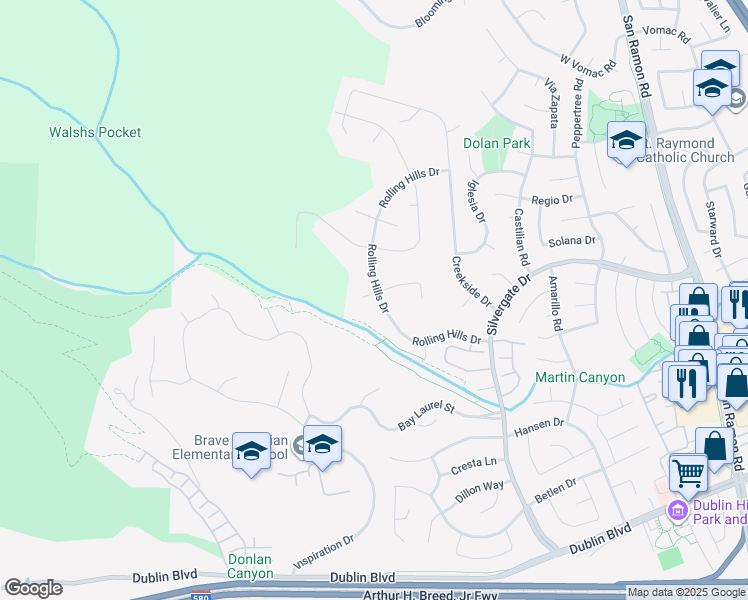 map of restaurants, bars, coffee shops, grocery stores, and more near 11295 Rothschild Court in Dublin
