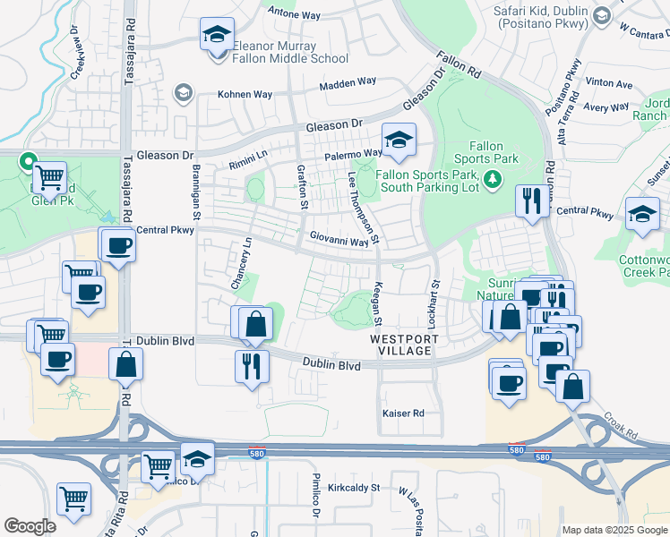 map of restaurants, bars, coffee shops, grocery stores, and more near 3363 Monaghan Street in Dublin