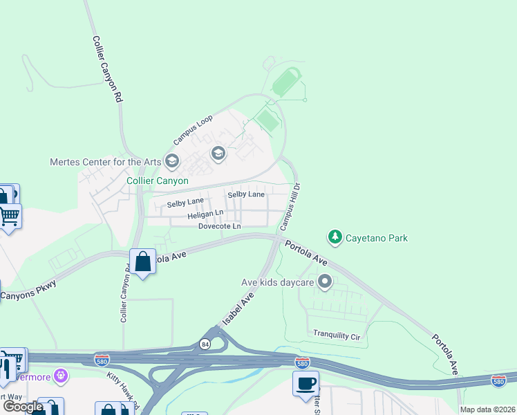 map of restaurants, bars, coffee shops, grocery stores, and more near 3 Quarryhill Avenue in Livermore