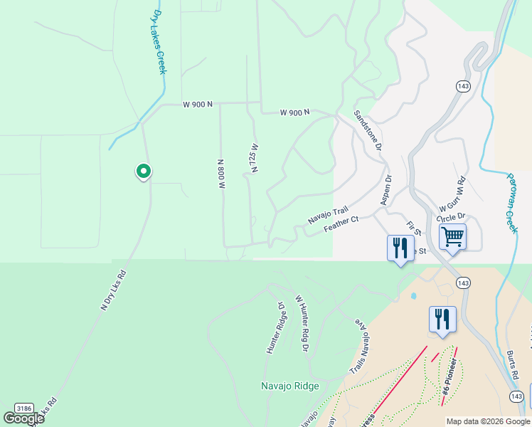 map of restaurants, bars, coffee shops, grocery stores, and more near 660 West Ski View Drive in Brian Head
