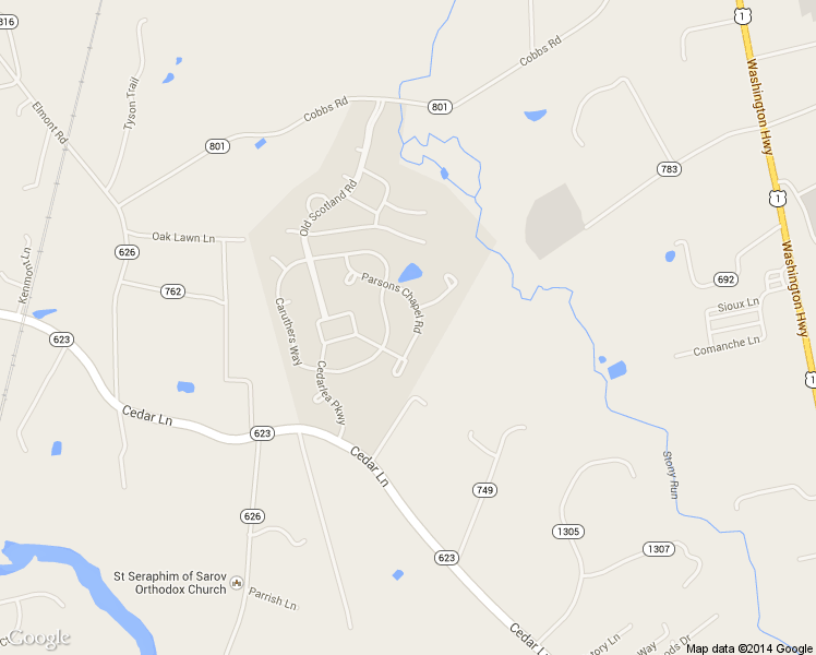 map of restaurants, bars, coffee shops, grocery stores, and more near 11406 Parsons Chapel Road in Glen Allen