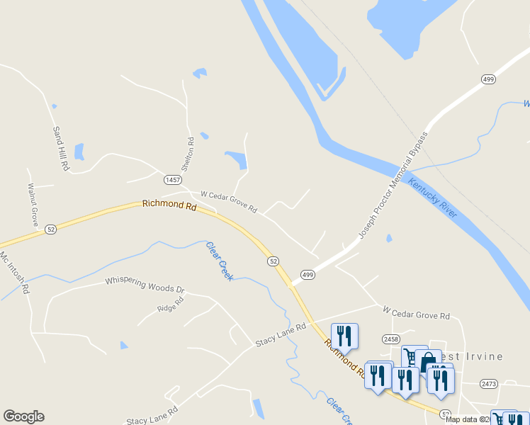 map of restaurants, bars, coffee shops, grocery stores, and more near 65 Overlook Road in Irvine