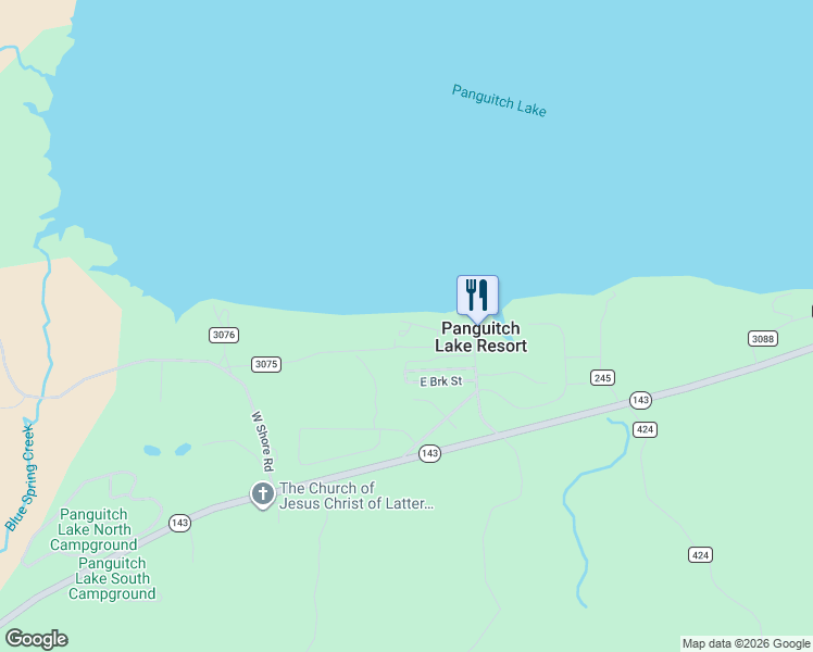map of restaurants, bars, coffee shops, grocery stores, and more near 401-463 Lakeshore Lane in Panguitch
