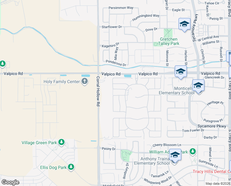 map of restaurants, bars, coffee shops, grocery stores, and more near 27124 Corral Hollow Road in Tracy