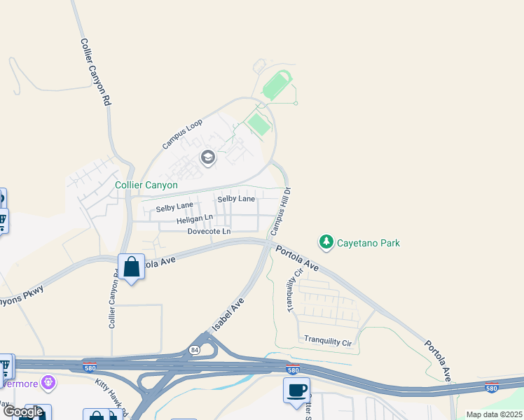 map of restaurants, bars, coffee shops, grocery stores, and more near 626 Heligan Lane in Livermore