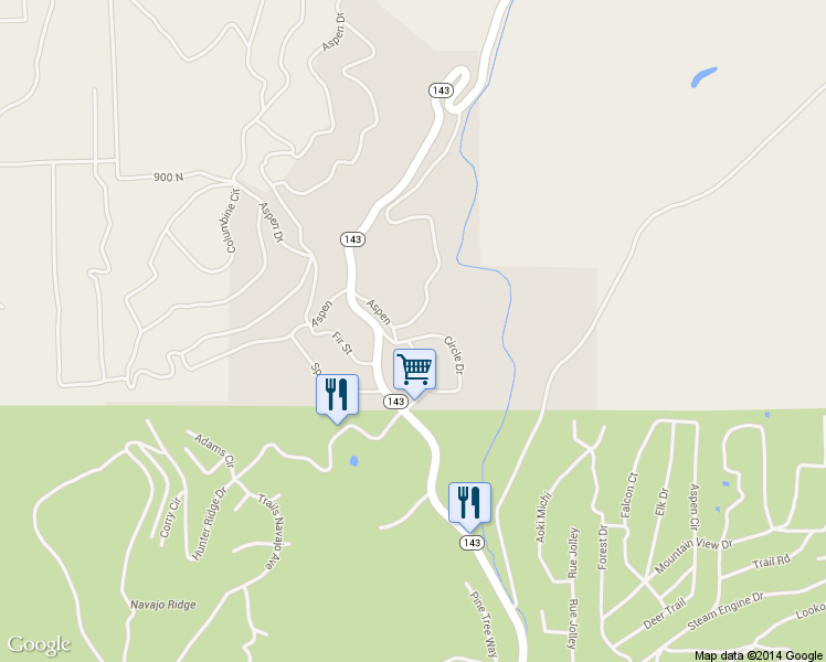 map of restaurants, bars, coffee shops, grocery stores, and more near 202 Circle Drive in Brian Head