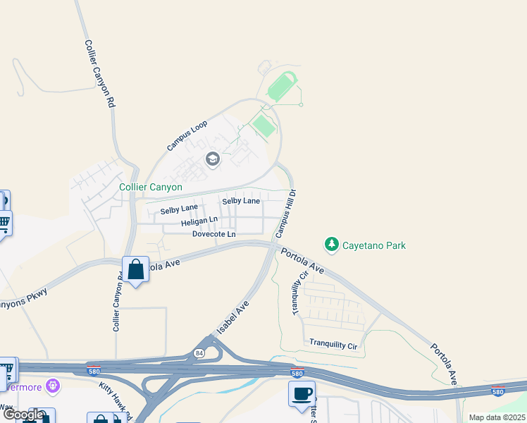 map of restaurants, bars, coffee shops, grocery stores, and more near 2 Quarryhill Avenue in Livermore
