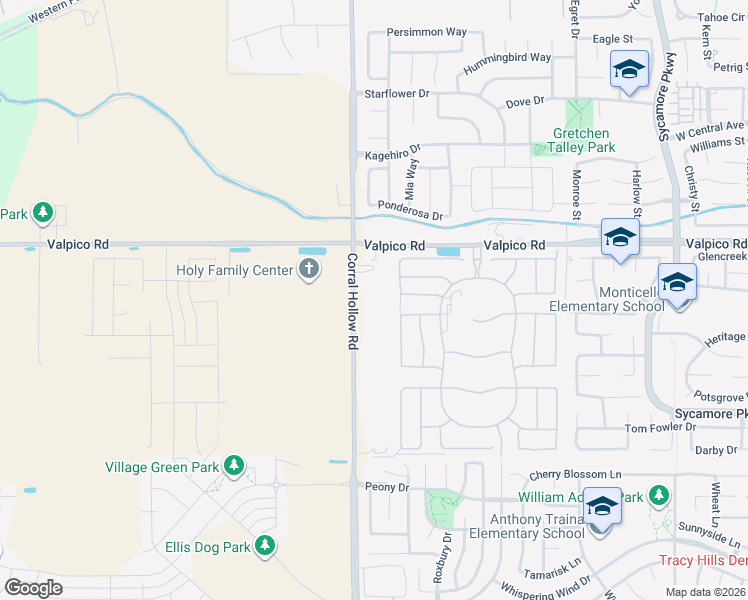 map of restaurants, bars, coffee shops, grocery stores, and more near 27124 Corral Hollow Road in Tracy