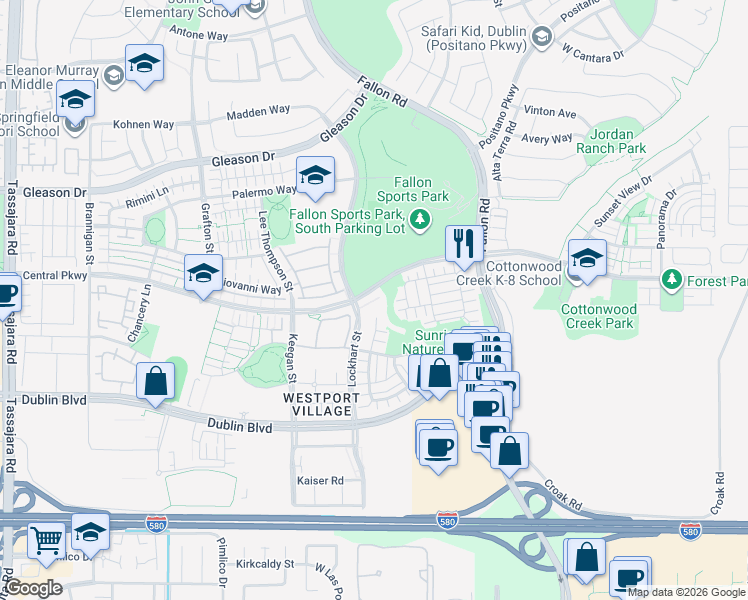 map of restaurants, bars, coffee shops, grocery stores, and more near 4262 Midlands Court in Dublin