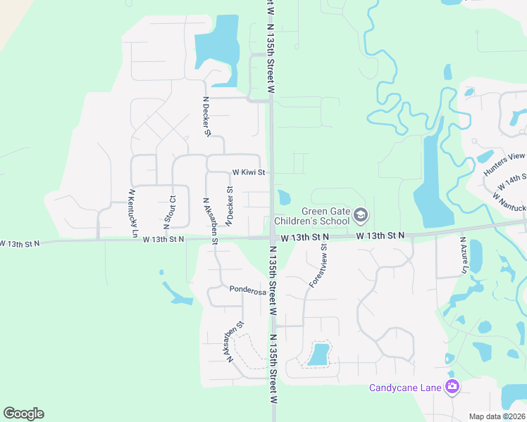 map of restaurants, bars, coffee shops, grocery stores, and more near 13601-13785 West 13th Street North in Wichita