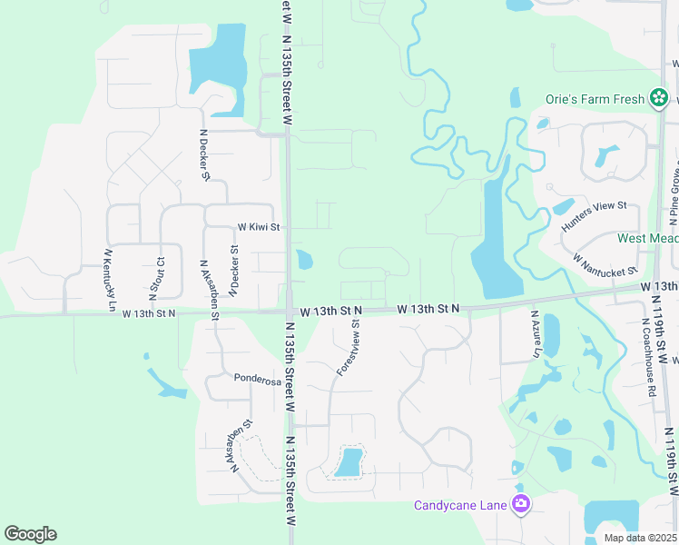 map of restaurants, bars, coffee shops, grocery stores, and more near 13401 Nantucket Street in Wichita