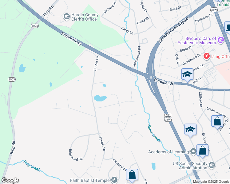 map of restaurants, bars, coffee shops, grocery stores, and more near 107 Mallard Crossing Court in Elizabethtown