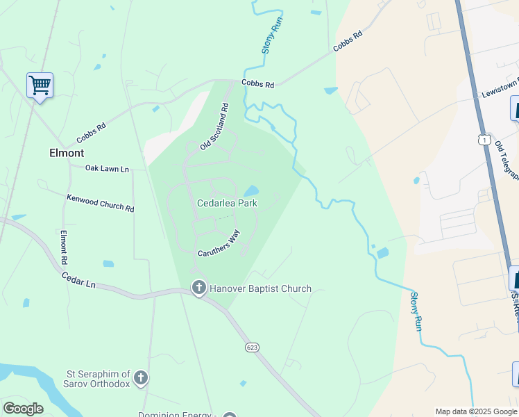 map of restaurants, bars, coffee shops, grocery stores, and more near 11393 Parsons Chapel Road in Glen Allen