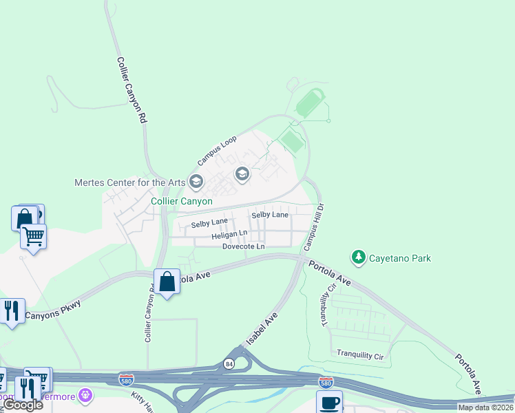 map of restaurants, bars, coffee shops, grocery stores, and more near 478 Selby Lane in Livermore