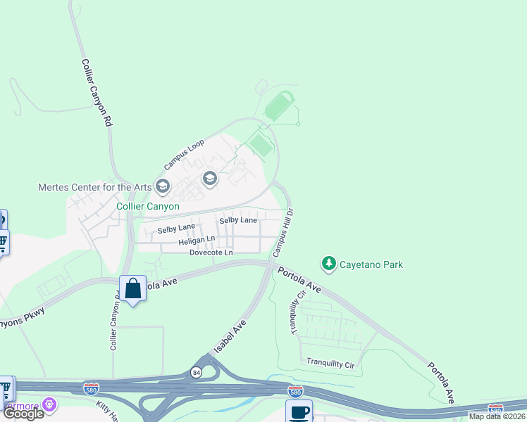 map of restaurants, bars, coffee shops, grocery stores, and more near 626 Selby Lane in Livermore