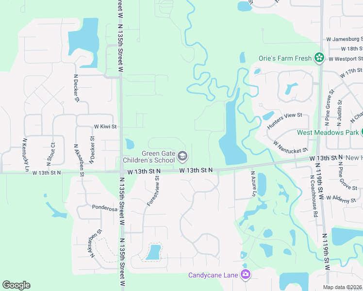 map of restaurants, bars, coffee shops, grocery stores, and more near 13117 Hunters View Street in Wichita