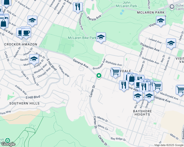 map of restaurants, bars, coffee shops, grocery stores, and more near in San Francisco