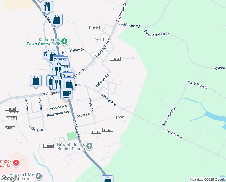 map of restaurants, bars, coffee shops, grocery stores, and more near 7 Norwood Street in Kilmarnock