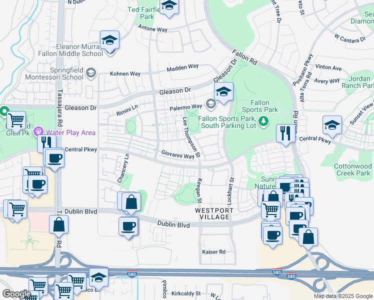 map of restaurants, bars, coffee shops, grocery stores, and more near 4517 Fabriano Place in Dublin