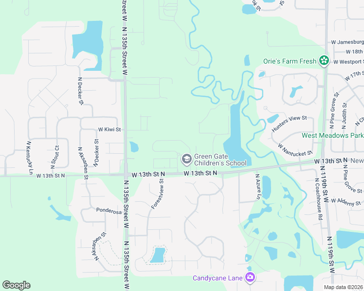map of restaurants, bars, coffee shops, grocery stores, and more near 13117 Hunters View Street in Wichita