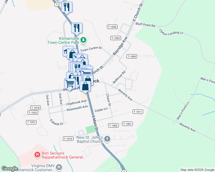 map of restaurants, bars, coffee shops, grocery stores, and more near 17 Chase St in Kilmarnock