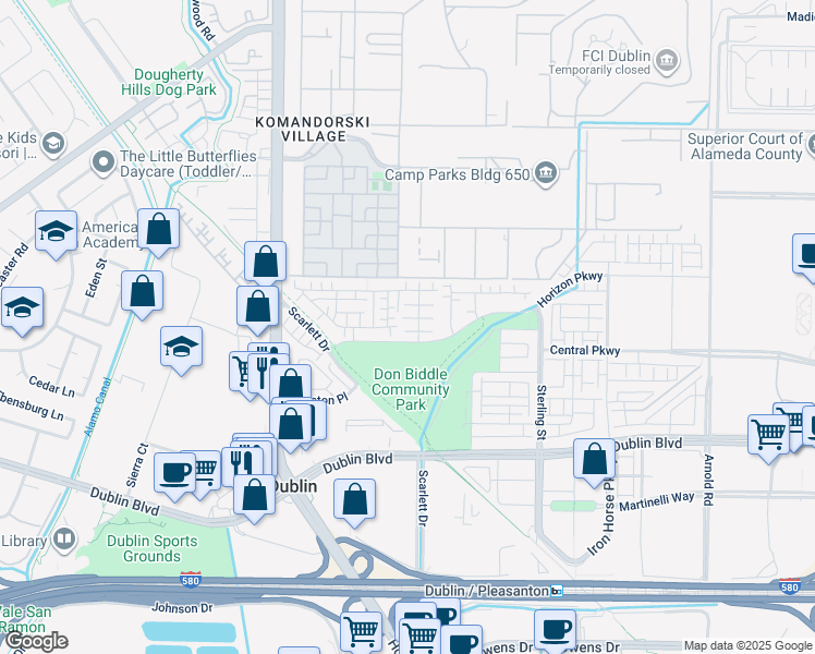 map of restaurants, bars, coffee shops, grocery stores, and more near 6013 Basaltina Place in Dublin