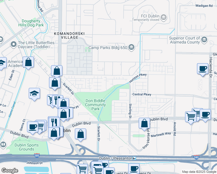 map of restaurants, bars, coffee shops, grocery stores, and more near 6123 Sandpiper Road in Dublin