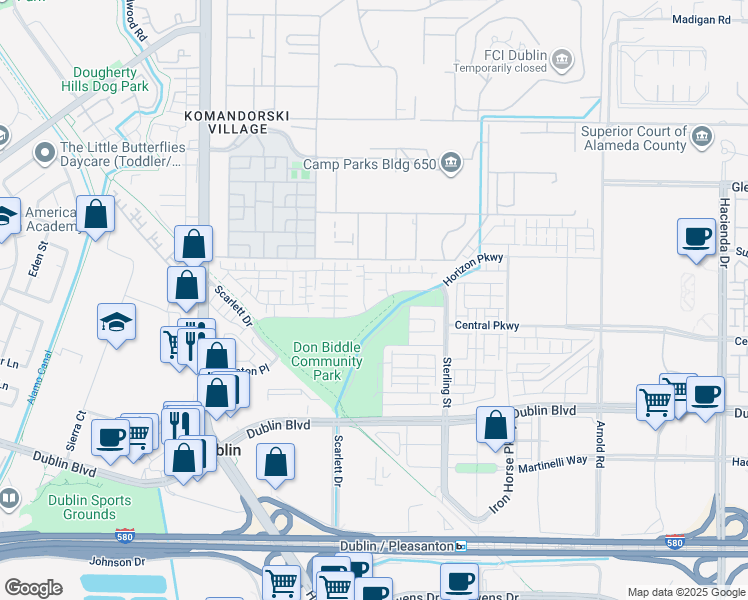 map of restaurants, bars, coffee shops, grocery stores, and more near 6123 Sandpiper Road in Dublin