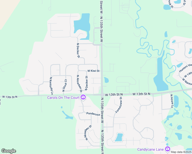 map of restaurants, bars, coffee shops, grocery stores, and more near 13622 Hunters View Street in Wichita