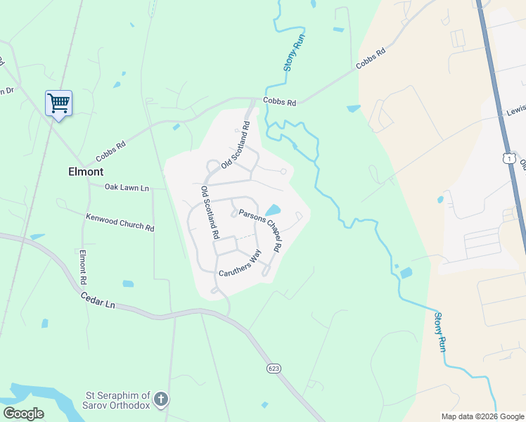 map of restaurants, bars, coffee shops, grocery stores, and more near 11395 Caruthers Way in Glen Allen