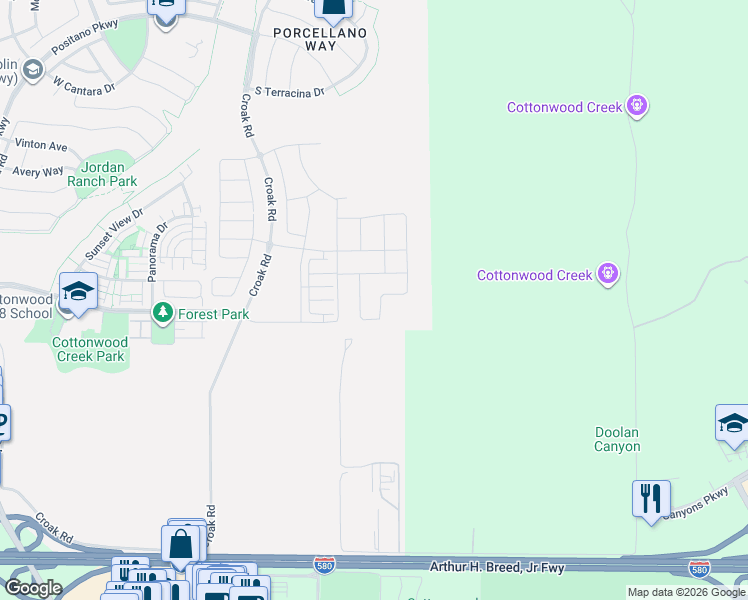 map of restaurants, bars, coffee shops, grocery stores, and more near 4038 Croak Rd in Pleasanton