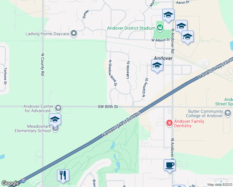 map of restaurants, bars, coffee shops, grocery stores, and more near 295 Valley Court in Andover