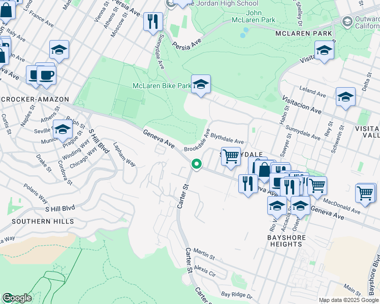 map of restaurants, bars, coffee shops, grocery stores, and more near in San Francisco