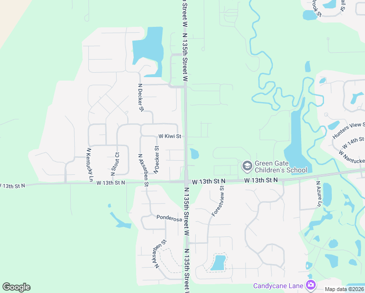 map of restaurants, bars, coffee shops, grocery stores, and more near 1522 North 135th Street West in Wichita
