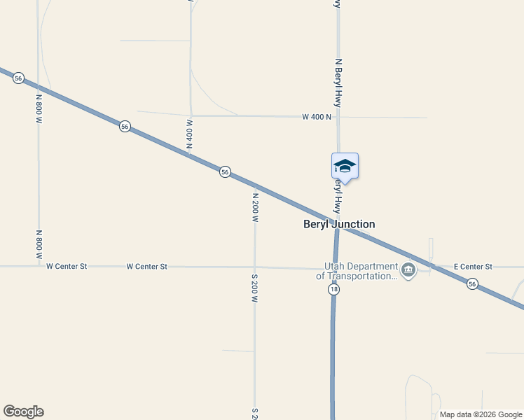 map of restaurants, bars, coffee shops, grocery stores, and more near 162 North 200 West in Beryl