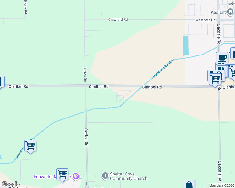 map of restaurants, bars, coffee shops, grocery stores, and more near 1505 La Perla Drive in Modesto