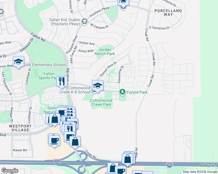 map of restaurants, bars, coffee shops, grocery stores, and more near 2221 Drive J Road in Dublin