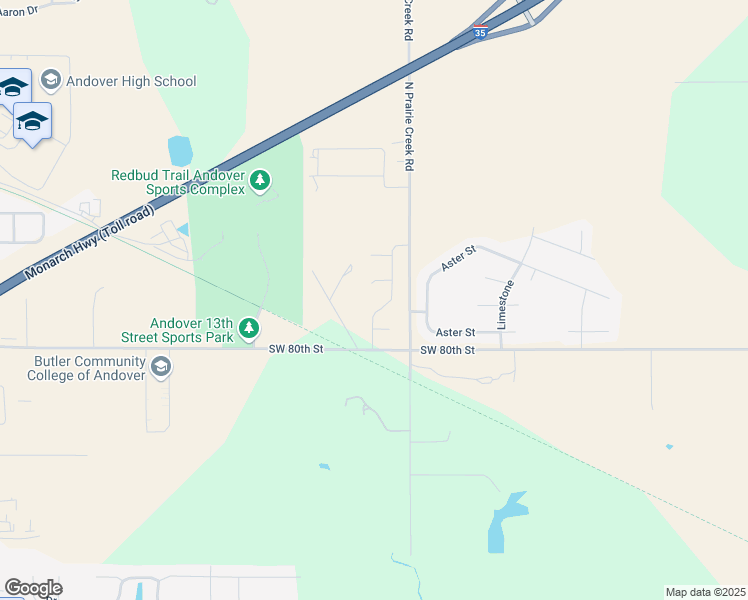 map of restaurants, bars, coffee shops, grocery stores, and more near 1304 East 13th Street in Andover