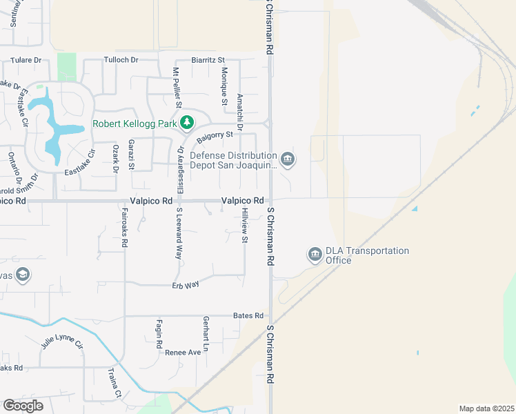 map of restaurants, bars, coffee shops, grocery stores, and more near 27000 Hillview Street in Tracy