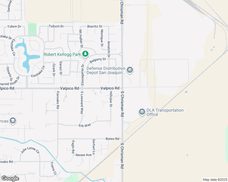 map of restaurants, bars, coffee shops, grocery stores, and more near 27000 Hillview Street in Tracy