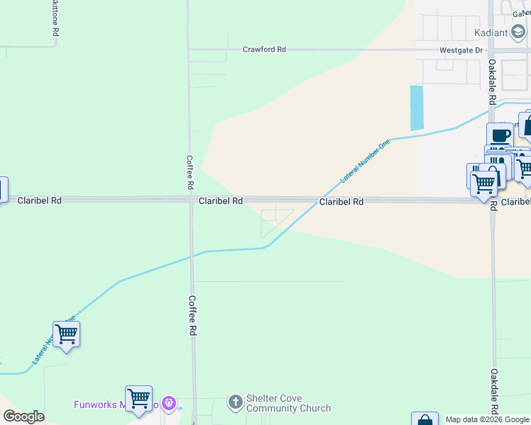 map of restaurants, bars, coffee shops, grocery stores, and more near 1505 La Perla Drive in Modesto