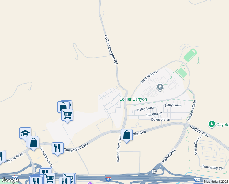 map of restaurants, bars, coffee shops, grocery stores, and more near 110 Wildrose Common in Livermore