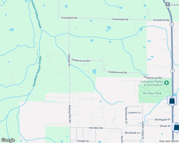 map of restaurants, bars, coffee shops, grocery stores, and more near 25650 Ohara Lane in Lebanon